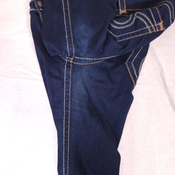 Big Star Liv Blue Jeans Womens 27L Dark Blue Denim Stretch Pants Thick Stitch - Picture 9 of 16
